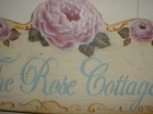 Hand Painted Wooden Sign   The Rose Cottage  Pink Roses — photo 3