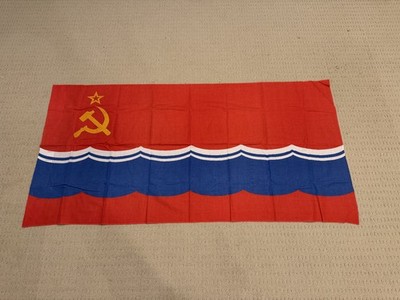 Vintage Republic of Estonia Soviet Socialist Flag Cotton - 60 x 30