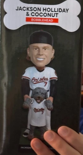 Jackson Holliday And Coconut Bobblehead SGA Balt. Orioles 4/11/26; New in Box