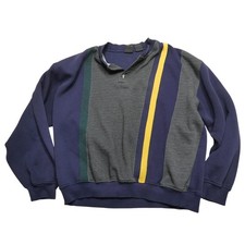 Vintage USA Olympics Sweatshirt Size M Multi Color Henley Button Pullover 90s