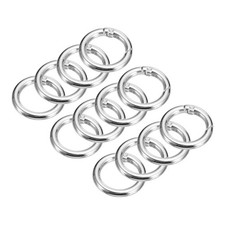 Round Spring O Rings, 12Pcs 0.9 Inch OD Trigger Buckle Snap Clips, Silver Tone