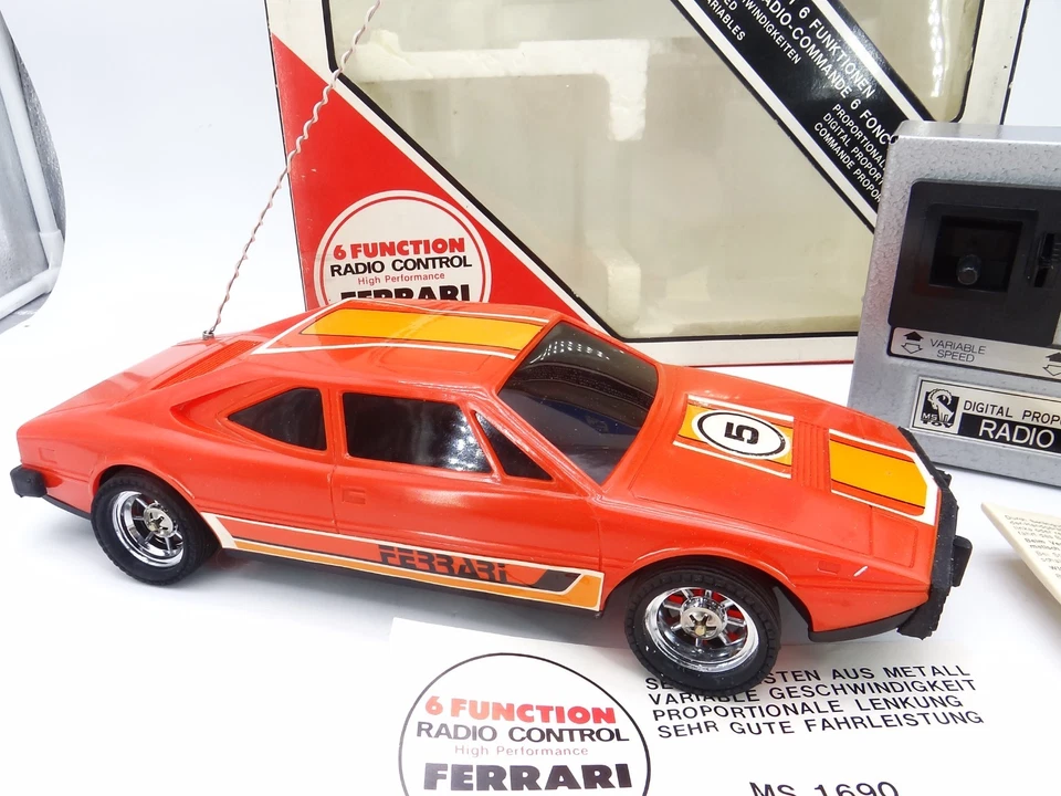 RC Ferrari GT4 Dino Ferngesteuert Auto Alt RC Vintage Spielzeug MS Toy 1960 OVP - Bild 4 von 4