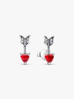 Pandora Ohrstecker Sterlingsilber Pfeil WeißE Steine Murano Glas Rot 293668C01