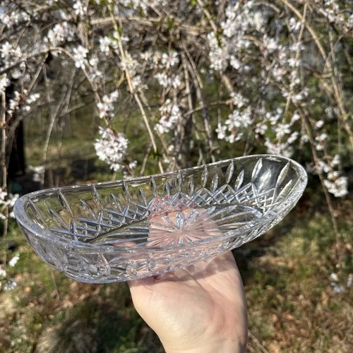 Waterford Lismore Oval Celery Dish 10" David Cretzan Hand Signed 99 Vintage