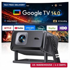 Portable Smart Projector Bundled with Google TV Stick 14.0  4K Support  Dolby