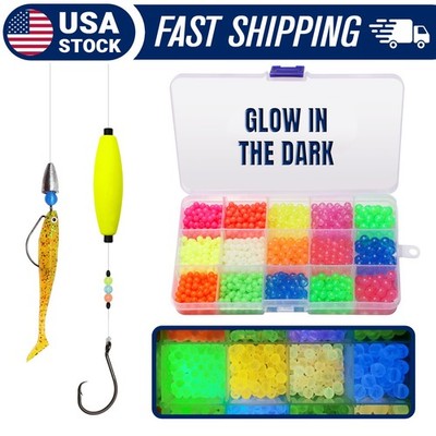 beads fishing lures Facikono Assorted Set, 1000pcs 5mm Round Float Glow Fishing Rig Beads Fishing Lure Tackle : Sports & Outdoors Bass Brand Glow in Dark Fishing Beads