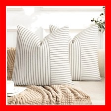 Farmhouse Pillow Covers 18x18, Modern Accent Square 18" x 18" Pack of 2 Gray