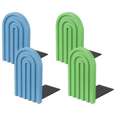 4Pcs Buchstützen aus Holz für Bücher, Cyan/Hellblau für Arch