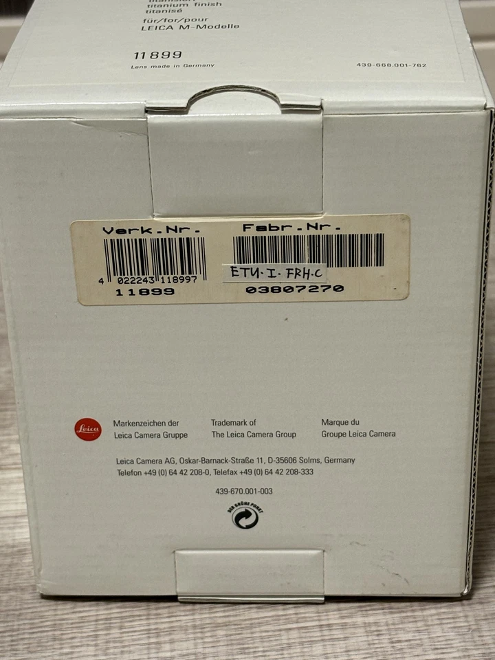 Rare[Brand New in Box] Leica Elmarit M 90mm f/2.8 Titanium E46 From JAPAN - Image 3 of 3