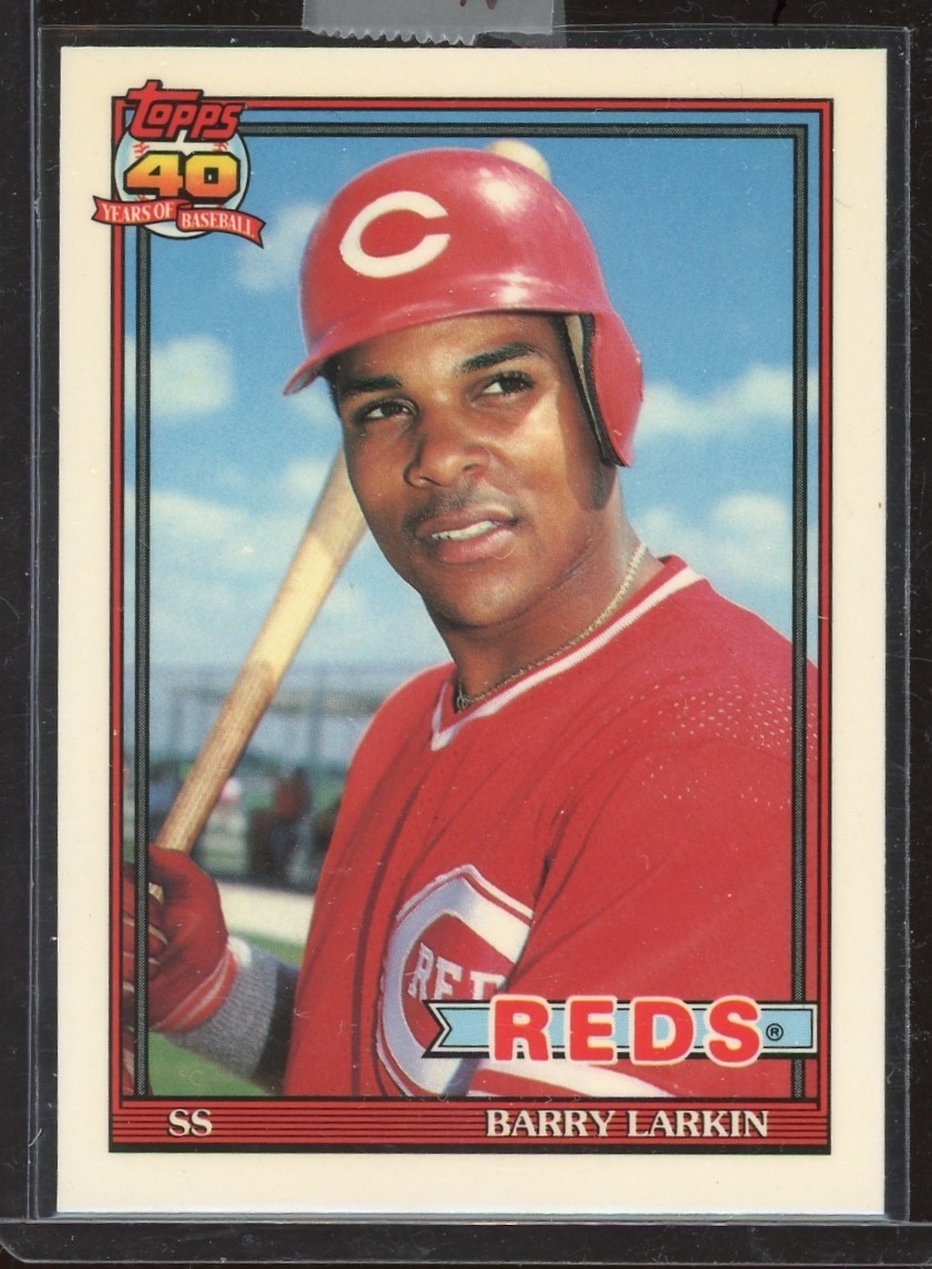 VERY RARE Barry Larkin 1991 Topps TIFFANY#730 NM-MT+ 4,000 Sets HOF REDS
