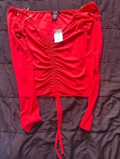 Red Off The Shoulder Long Sleeve Size M Brand New