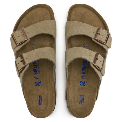 Birkenstock Arizona Soft Footbed Taupe Suede Leather Sandals Unisex Shoes