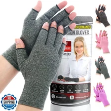 Compression Arthritis Gloves for Women and Men, Fingerless Rheumatoid Arthrit