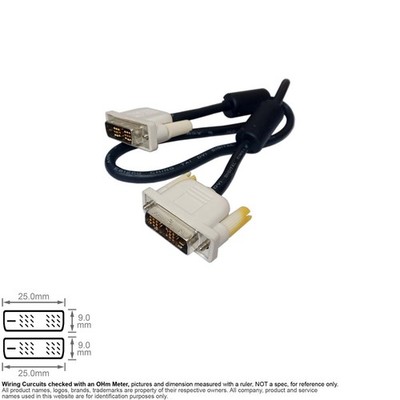 Cable Digital Video DVI 18 +1 = 19 Pin Single Link 1.8FT (22'') DVI-D
