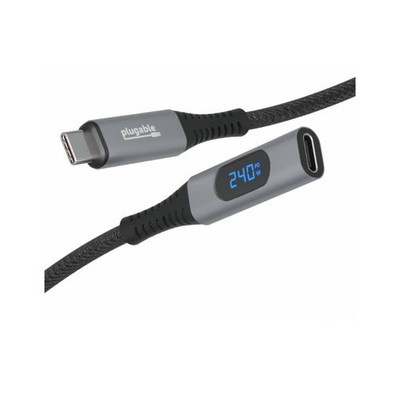 Steckbares USB-C Verlängerungskabel 1m mit integriertem Leistungsmesser (USBC-METER3-1MF)