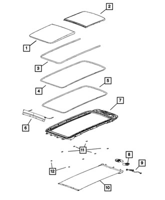 Genuine Mopar Sunroof Sunshade 7DY52WT3AB
