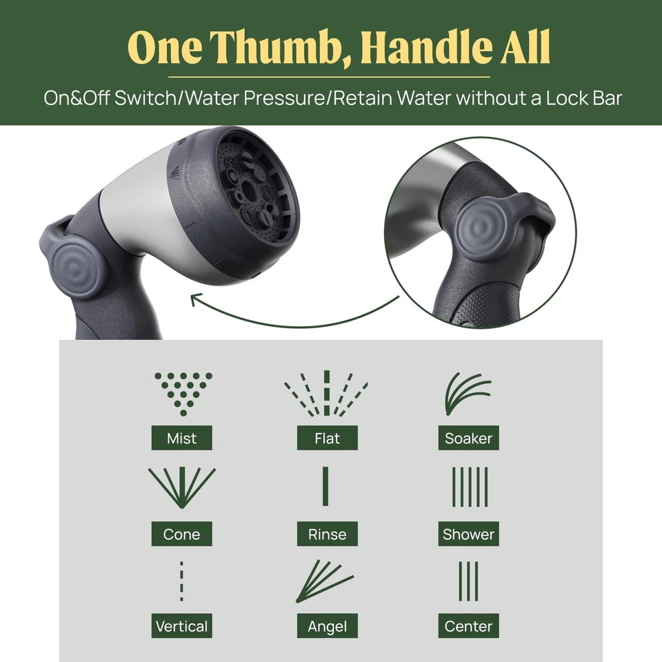 Carrete de manguera de jardín retráctil de alto flujo montado en la pared carrete de manguera rebobinado automático,... Foto 3 de 4