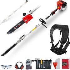 52cc 2-Stroke Petrol Long Reach Multitool Hedge Trimmer and Pruner Saw