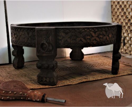 Unique Coffee AND Thee table. Carved Coffee Table, foldable table, round wooden - Picture 4 of 6