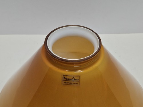 Vintage Gold Art Glass GWTW Kerosene Oil Student Piano Lamp Shade - Venice Glass - Picture 5 of 18