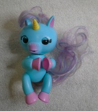 Wowee Fingerlings Interactive Baby Unicorn Gemma - Blue with Pink Hair - Works