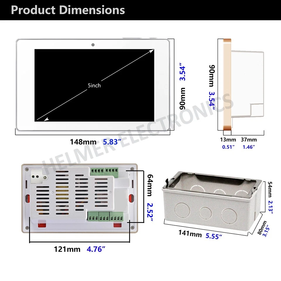 HELMER Touch screen in wall amplifier, Home Theater Digital Stereo Audio System - Image 2 of 4