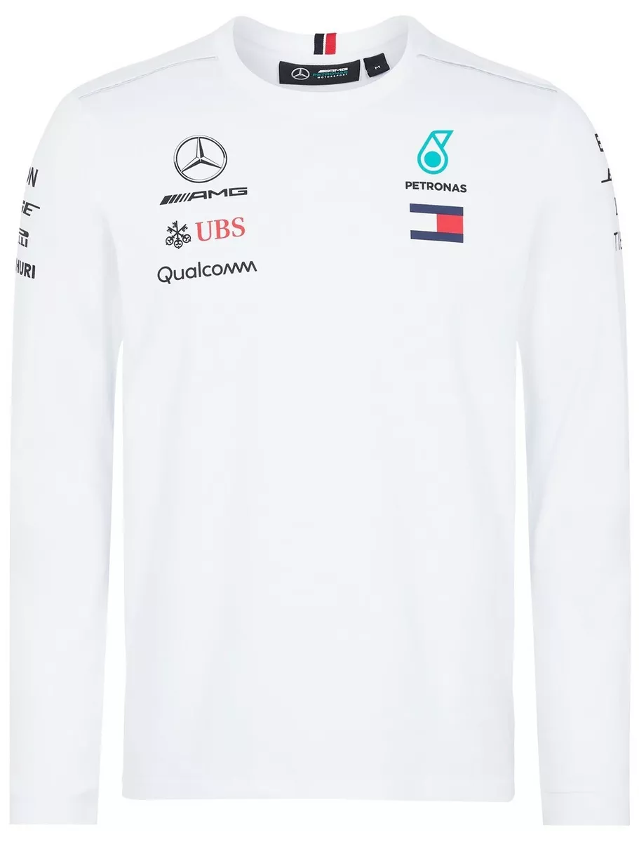 Mercedes-AMG Formel Motorsport Langarm T-Shirt weiß brandneu mit Etikett | eBay