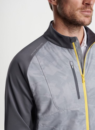 Peter Millar S Endeavor Elite Hybrid Mens Jacket Gale Iron Full Zip Coat $245