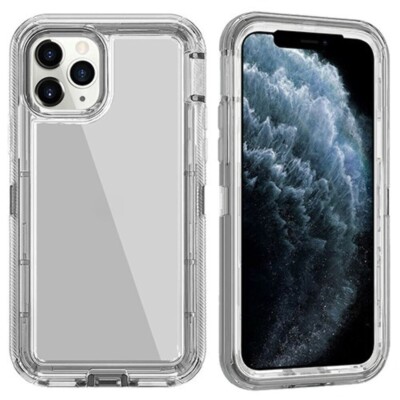for iPhone 11 Pro 5.8'' Transparent Heavy Duty Case w/Clip GRAY