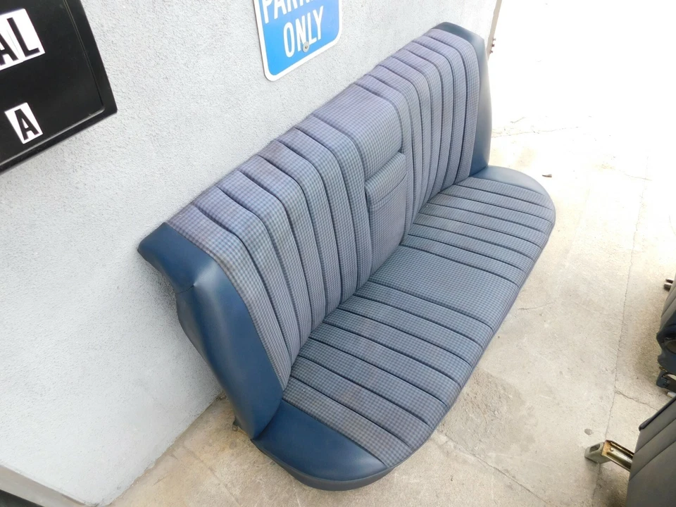 W116 450SEL 280SEL 450SE 280SE 300SD 350SEL JUEGO DE TELA ASIENTO DELANTERO Y TRASERO AZUL Foto 3 de 4