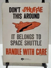 Vintage 1973 Rockwell International Space Division NASA Space Shuttle Label