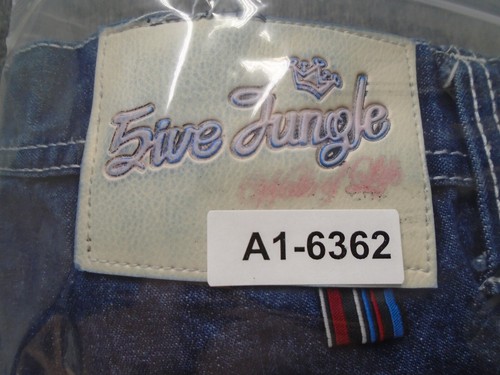 Vintage 5ive Jungle Jeans Mens 40x30 Baggy Embroided Streetwear Hip Hop Wide Leg - Picture 13 of 13