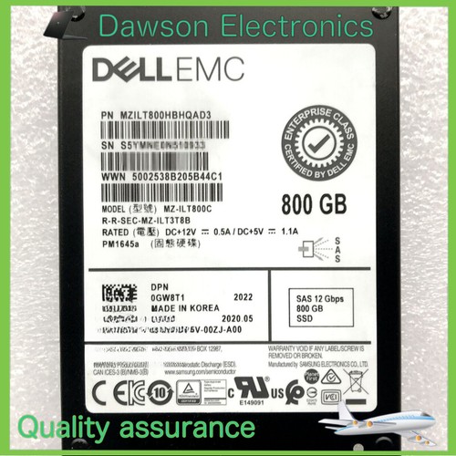 Dell 0GW8T1 MZ-ILT800C PM1645a 12Gbps 800GB 2.5" SAS Mixed Solid State Drive - 第 1/4 張圖片