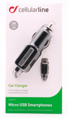 Micro USB Kfz-Ladegerät Zigarettenanzünder Cellularline Handy LKW PKW Auto 106