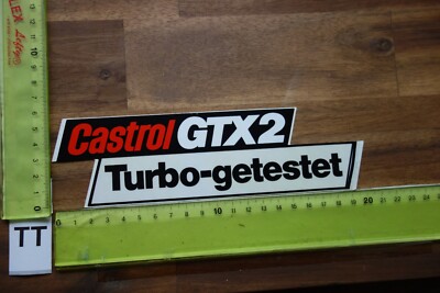 Alter Aufkleber Tankstelle Additive Oil Öl CASTROL (TTD) GTX2 Turbo