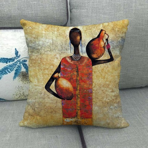 Oil Painting African American Women Throw Pillow Cover Tribe Ethnic Cushion Case - Picture 3 of 25