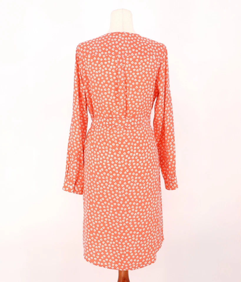 J. MCLAUGHLIN 100% Silk Half Placket Long Sleeve Dress Orange Size M - Image 4 of 4
