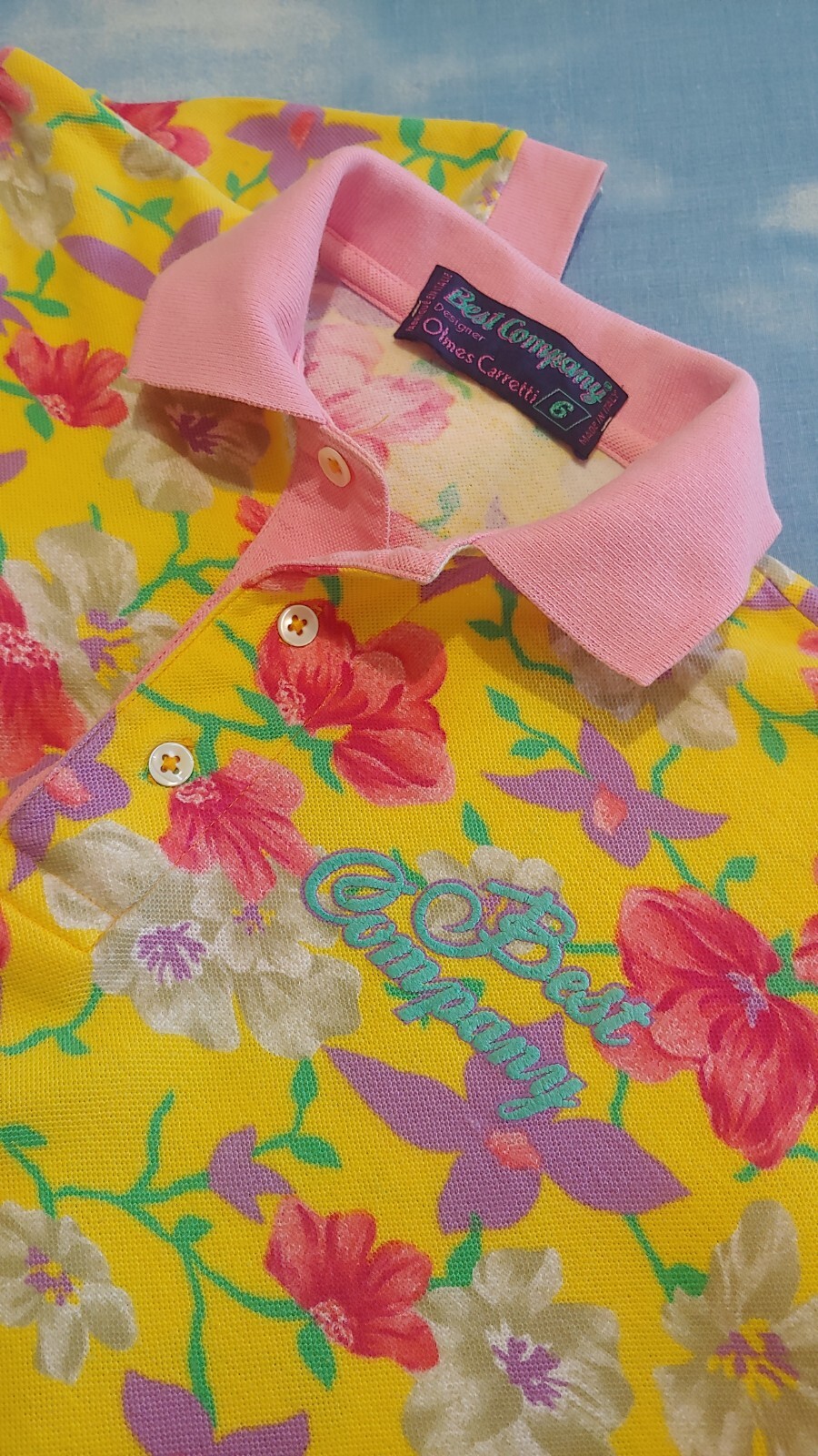 Vintage 80s Woman BEST COMPANY Olmes Carretti Polo Shirt Size 6- M/L approx RARE image 6