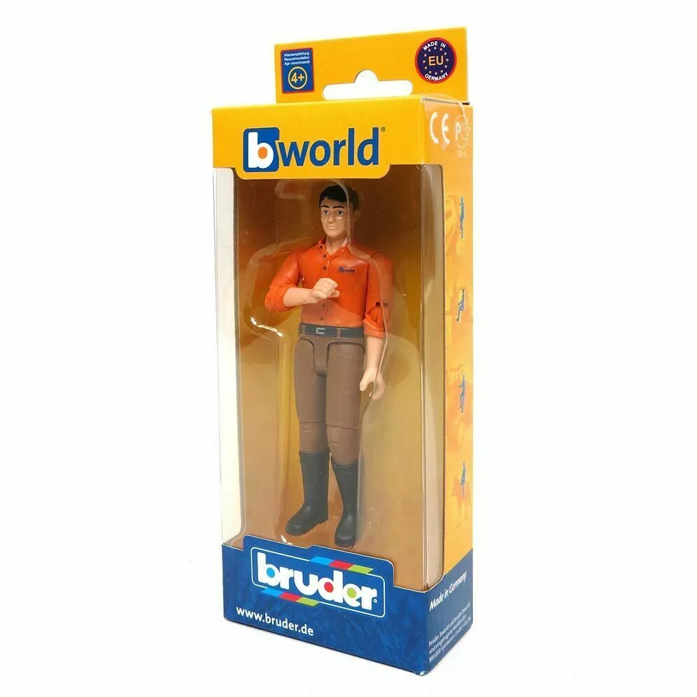 NEW Bruder 60007 Bworld Man with Light Skin/Brown Jeans Toy Figure