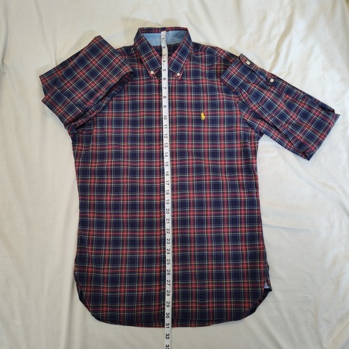 Ralph Lauren Blue Red Plaid Slim Fit Long Sleeve Button Down Size M - Picture 8 of 9
