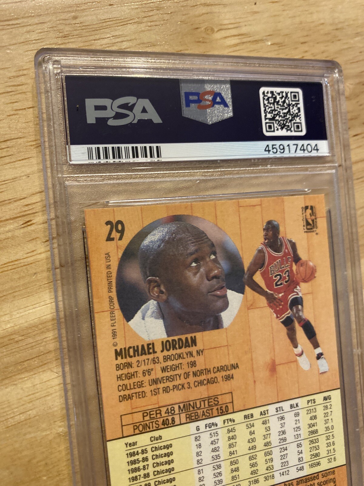 Michael Jordan PSA 6.5 Basketball Card Fleer Chicago Bulls Vintage MJ NBA 1991 view 9
