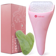 Cryotherapy Ice Roller and Gua Sha Facial Tools Reduces Puffiness Migraine Pain