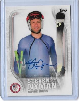 RARE 2018 TOPPS OLYMPICS STEVEN NYMAN ALPINE SKIING AUTOGRAPH CARD USA-5 ~ /30