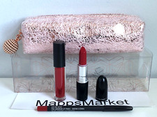 NIB MAC Snow Ball RED Lip Bag  Hooray for Holday , Joy to Enjoy  Kiss Me Quick