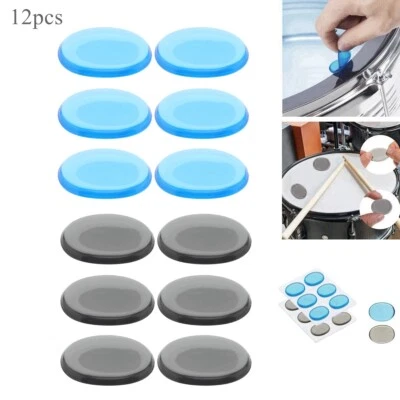 12pcs Drum Dampeners Gel Pads Silicone Drum Silencers Mute Pads for Drums Tone