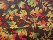 18 x 18 Pillow Cover With Different Autumn Leaves Floral On Home Décor Fabric