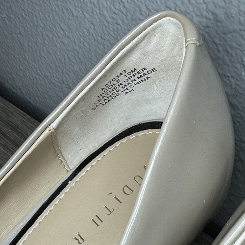 Judith Ripka NWB Champagne Patent Leather Nicole Wedge Pumps 10M - Picture 6 of 16