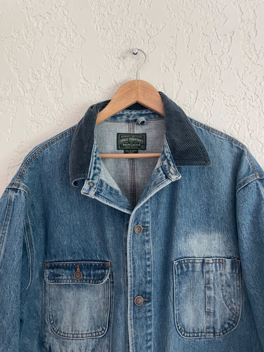 🔥 POLO COUNTRY Ralph Lauren® RARE 90s Denim Chore Coat 🔥 POLO COUNTRY Ralph Lauren® RARE 90s Denim Chore Coat