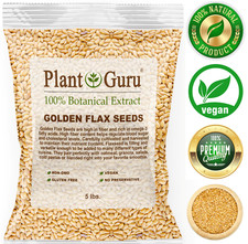 Golden Flax Seeds Whole 5 lbs. Bulk Omega-3 NON GMO 100 Pure Linseed Flaxseed