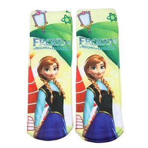 Multi-color Children/'s Beautiful Polyester Sock Frozen Cartoon Elsa//Anna Printed